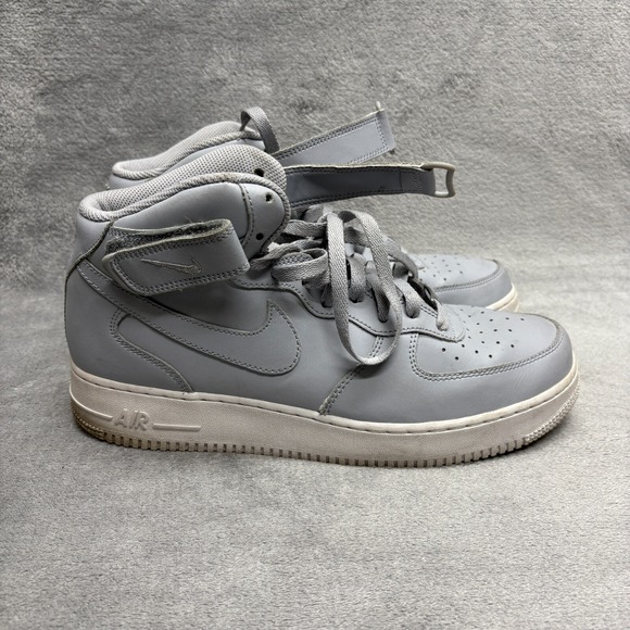 Nike Air Force 1 Mid‎ Shoes Mens 11 Wolf Grey White Basketball Athletic Sneakers
